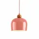 5lamp Sfora pembe metal masif ahşap detaylı E27 tekli sarkıt avize