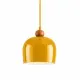 5lamp Sfora sarı metal masif ahşap detaylı E27 tekli sarkıt avize