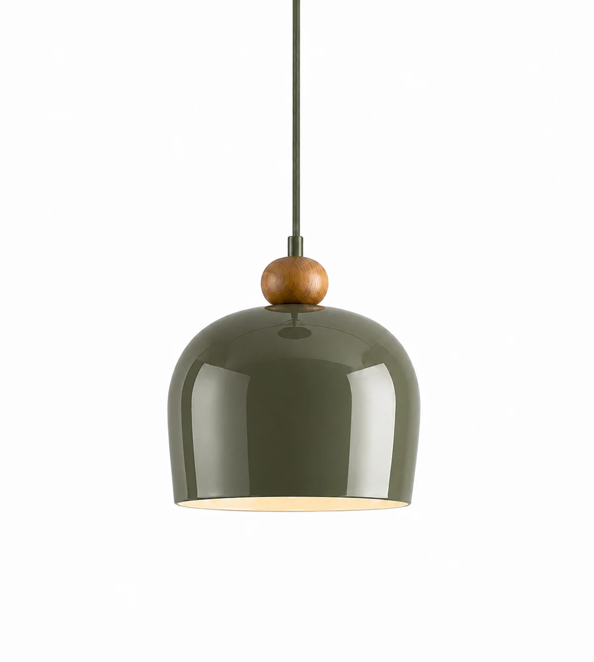 5lamp Sfora Haki Yeşil Metal Ahşap Detaylı E27 Sarkıt Avize