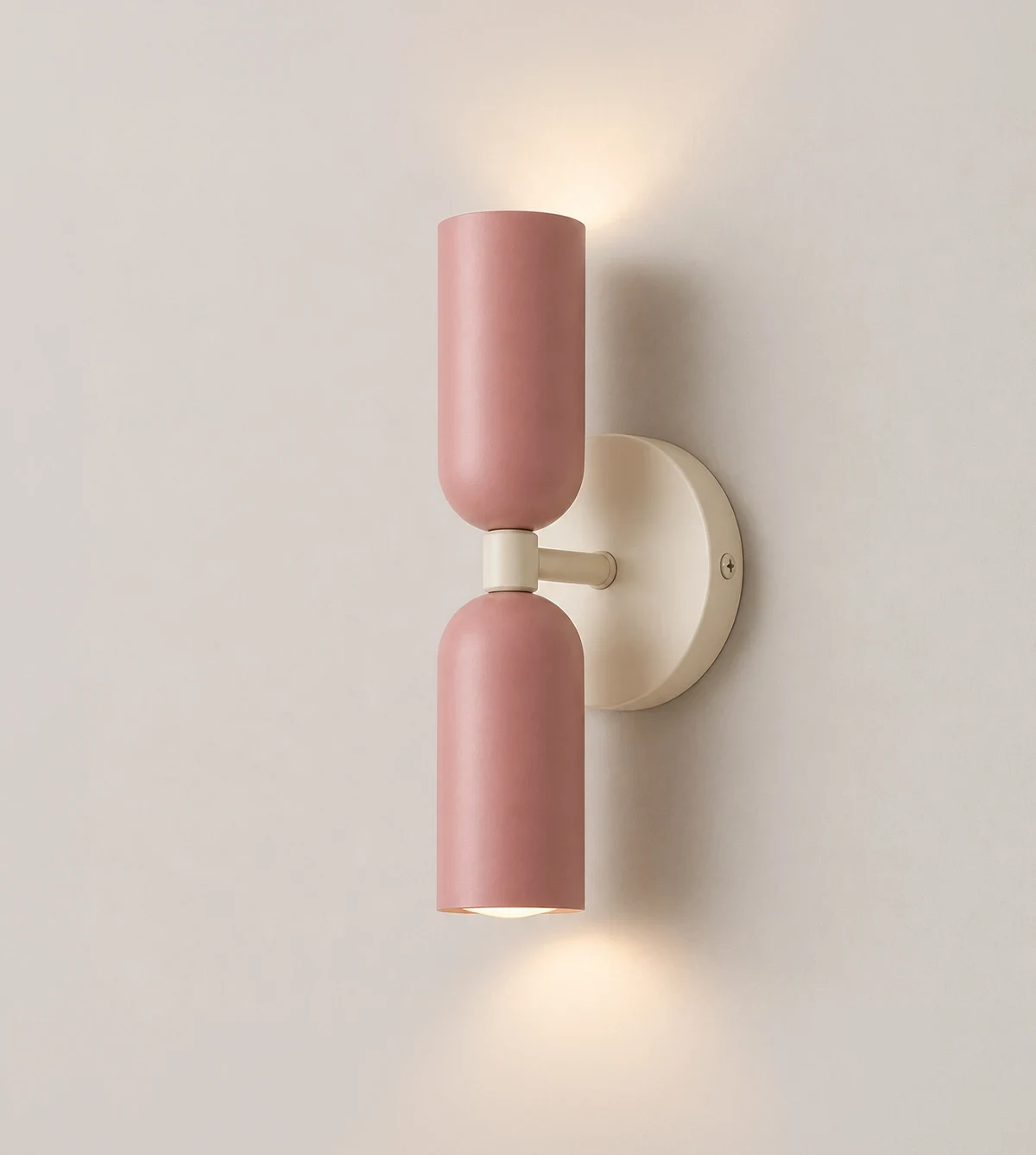 5lamp Capsule Pembe Krem Metal E27 Çift Yönlü Duvar Apliği
