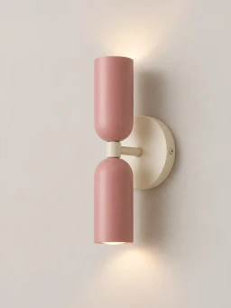 5lamp Capsule Pembe Krem Metal E27 Çift Yönlü Duvar Apliği