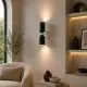 5lamp Capsule Siyah Krem aplik, modern yaşam alanında dekoratif duvar aydınlatması olarak