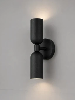 5lamp Capsule Mat Siyah Metal E27 Çift Yönlü Duvar Apliği