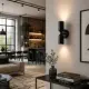 5lamp Capsule Siyah aplik, modern açık mutfak ve oturma alanında dekoratif duvar aydınlatması olarak
