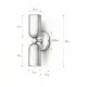 5lamp Capsule duvar apliğinin 24 cm yükseklik, 6 cm başlık çapı, 10 cm rozet çapı ve 8 cm derinlik ölçü çizimi