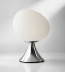 5lamp Egg Krom Metal Opal Cam E27 Masa Lambası