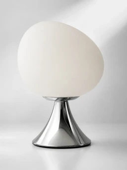 5lamp Egg Krom Metal Opal Cam E27 Masa Lambası
