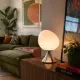 5lamp Egg krom metal opal cam masa lambası, oturma alanında sıcak atmosfer ışığıyla