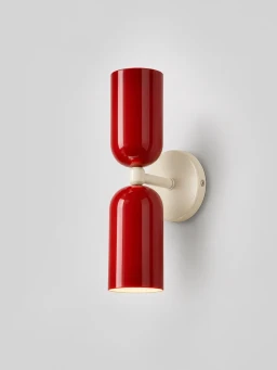 5lamp Capsule Kırmızı Krem Metal E27 Çift Yönlü Duvar Apliği
