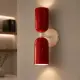 5lamp Capsule Kırmızı Krem aplik, duvarda yukarı ve aşağı sıcak ışık etkisiyle