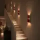 Merdiven duvarında kullanılan 5lamp Capsule Kırmızı Krem çift yönlü duvar aplikleri