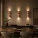 Yemek alanı duvarında sıralı kullanılan 5lamp Capsule Somon Krem çift yönlü metal aplikler