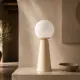5lamp Lumia Krem opal cam masa lambası, taş konsol üzerinde dekoratif aydınlatma olarak