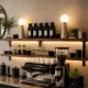 Kafe rafında birlikte kullanılan 5lamp Lumia Krem opal cam masa lambaları