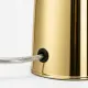 5lamp Lumia Pirinç Renk masa lambasının metal tabanındaki şeffaf elektrik kablosu çıkış detayı
