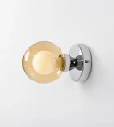 5lamp Sakız Amber Cam Krom Metal G9 Duvar Apliği