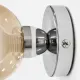 5lamp Sakız Amber duvar apliğinin krom metal rozeti, cam bağlantısı ve montaj vidası yakın plan detayı