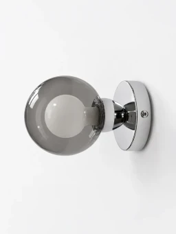 5lamp Sakız Füme Cam Krom Metal G9 Duvar Apliği