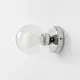 5lamp Sakız Natural şeffaf cam küreli ve krom metal gövdeli G9 duvar apliğinin beyaz duvarda ürün görünümü