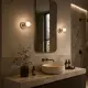 İki adet 5lamp Sakız Natural cam duvar apliğinin banyo aynasının iki yanında simetrik kullanımı