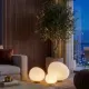 Üç boy 5lamp Kirpi opal cam yer aydınlatmasının modern salonda akşam atmosferindeki kullanımı