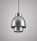 5lamp Duo Beam Metalik Gri Çift Gölgeli Metal Sarkıt Avize