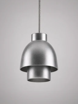5lamp Duo Beam Metalik Gri Çift Gölgeli Metal Sarkıt Avize