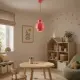 Duo Beam pembe sarkıt aydınlatmanın modern çocuk odasındaki kullanımı