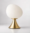 5lamp Egg Pirinç Metal Opal Cam E27 Masa Lambası