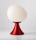 5lamp Egg Metalik Kırmızı Metal Opal Cam E27 Masa Lambası