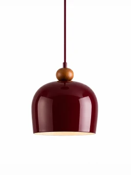 5lamp Sfora Bordo Metal Ahşap Detaylı E27 Sarkıt Avize