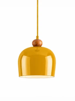 5lamp Sfora Sarı Metal Ahşap Detaylı E27 Sarkıt Avize